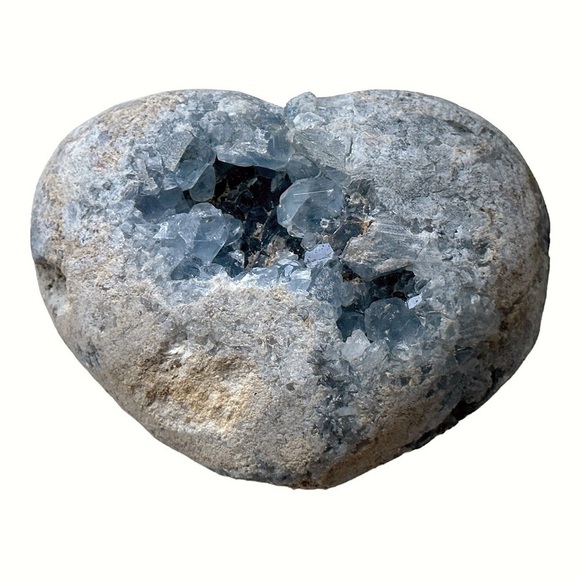 Huge 2.9LB  Madagascar Celestine Celestite Crystal Geode Heart - Picture 6 of 6